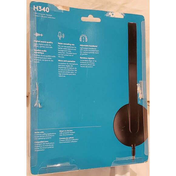 Logitech H340 USB PC Headset w/ Noise Cancelling Microphone New in Package NEW - Picture 2 of 2